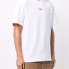 Msgm Uomo T-shirt Bianco Stampa Micro Logo