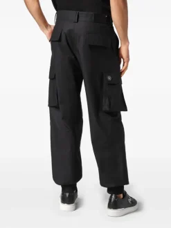 Philipp Plein Pantalone Nero Uomo Cargo Crop