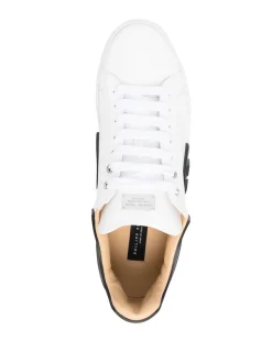 Philipp Plein Uomo Scarpa Bianco Banda Logo