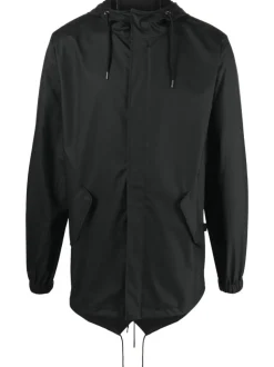 Rains Giacca Nero Uomo Cappuccio
