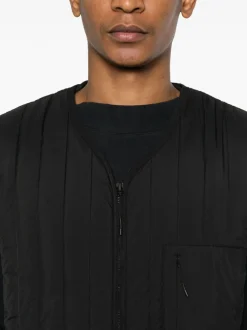 Rains Gilet Nero Uomo Trapuntato