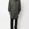 Rains Giubbotto Verde Uomo Impermeabile Lungo Cappuccio