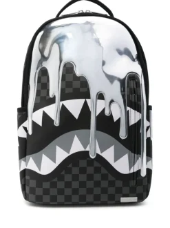 Sprayground Zaino Nero Grigio Uomo Vernice Specchio