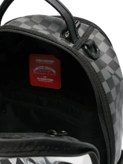 Sprayground Zaino Nero Grigio Uomo Vernice Specchio