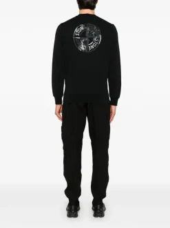 Stone Island Felpa Nero Uomo Maxi Logo Posteriore
