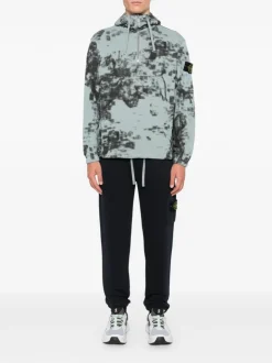 Stone Island Felpa Pantalone Blu Uomo Etichetta Compass