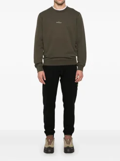 Stone Island Felpa Verde Uomo Maxi Logo Posteriore