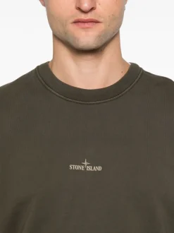 Stone Island Felpa Verde Uomo Maxi Logo Posteriore