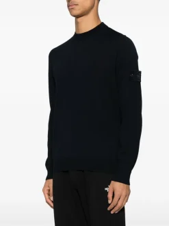 Stone Island Maglia Blu Uomo Girocollo