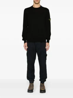 Stone Island Maglia Nero Uomo Patch Logo Compass