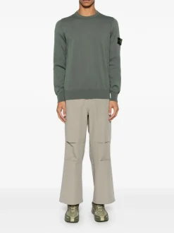 Stone Island Maglia Verde Uomo Patch Logo Compass