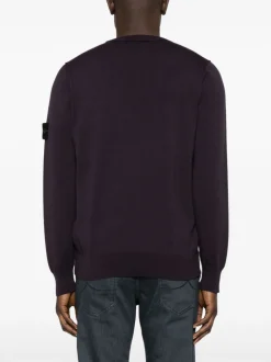 Stone Island Maglia Viola Uomo Patch Logo Compass