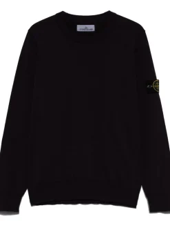 Stone Island Maglia Viola Uomo Patch Logo Compass