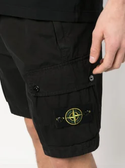 Stone Island Uomo Bermuda Nero Cargo