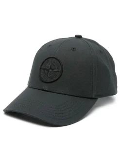 Stone Island Uomo Cappellino Nero Ricamo Logo
