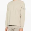 Stone Island Uomo Felpa Beige Applicazione Logo in Tono