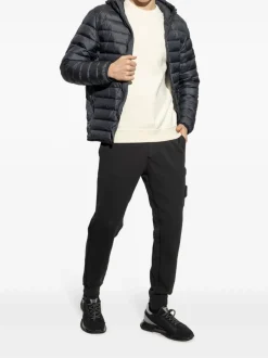 Stone Island Uomo Felpa Bianco Tasca Manica