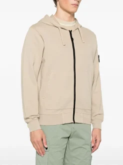 Stone Island Uomo Felpa Marrone Cappuccio