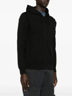 Stone Island Uomo Felpa Nero Cappuccio