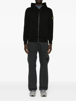 Stone Island Uomo Felpa Nero Cappuccio