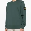 Stone Island Uomo Felpa Verde Patch Manica