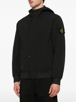 Stone Island Uomo Giubbotto Nero Bomber Cappuccio