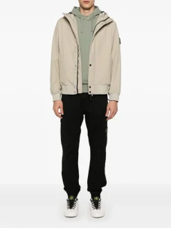 Stone Island Uomo Giubbotto Marrone Cappuccio