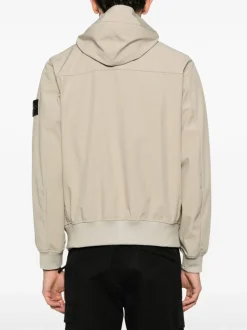 Stone Island Uomo Giubbotto Marrone Cappuccio