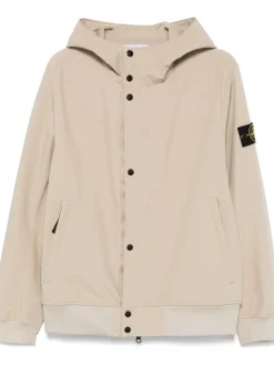 Stone Island Uomo Giubbotto Marrone Cappuccio