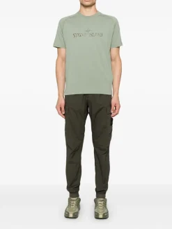 Stone Island Uomo Pantalone Verde Vita Elasticizzata