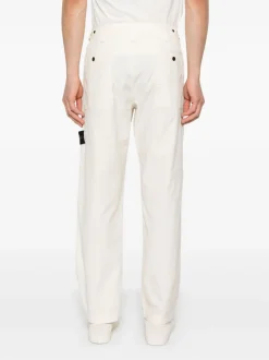 Stone Island Uomo Pantalone Bianco Gamba Dritta