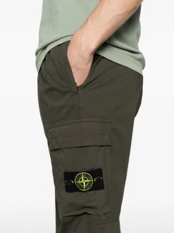Stone Island Uomo Pantalone Verde Vita Elasticizzata