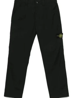 Stone Island Uomo Pantalone Nero Gamba Dritta