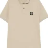 Stone Island Uomo Polo Marrone Applicazione Logo Compass