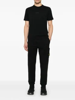 Stone Island Uomo T-shirt Nero Stampa Logo Posteriore
