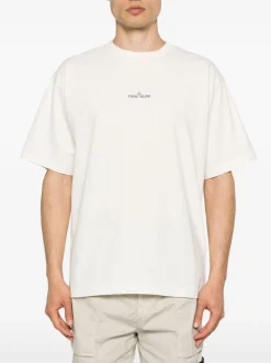 Stone Island Uomo T-shirt Bianco Micro Logo