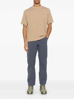 Stone Island Uomo T-shirt Marrone Girocollo