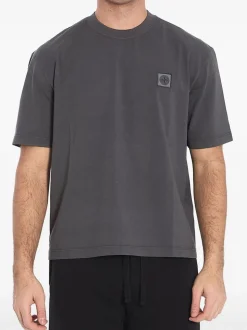 Stone Island Uomo T-shirt Grigio Girocollo