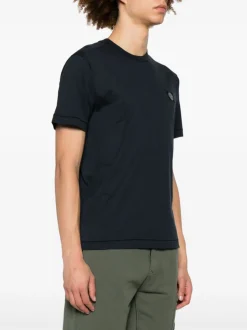 Stone Island Uomo T-shirt Blu Patch Logo