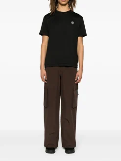 Stone Island Uomo T-shirt Nero Patch Logo