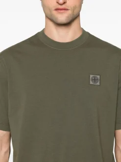 Stone Island Uomo T-shirt Verde Girocollo