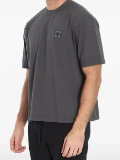 Stone Island Uomo T-shirt Grigio Girocollo