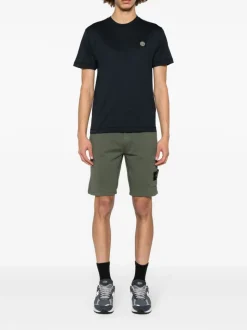 Stone Island Uomo T-shirt Blu Patch Logo