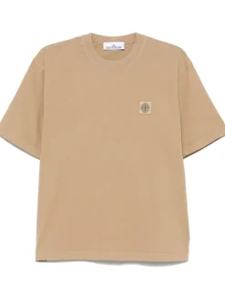 Stone Island Uomo T-shirt Marrone Girocollo