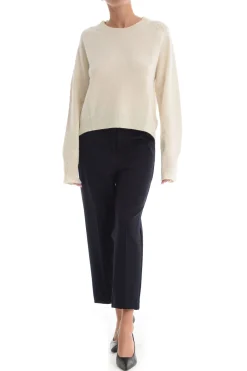 Sweet Cachemire Maglia Beige Donna girocollo