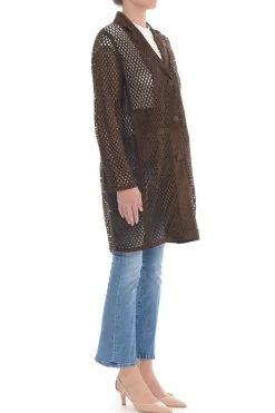 S.w.o.r.d. Giubbotto Marrone Donna Traforato Laser lunho