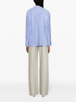 S.w.o.r.d. Giubbotto-Camicia Azzurro Donna Scamosciato