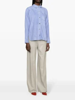 S.w.o.r.d. Giubbotto-Camicia Azzurro Donna Scamosciato