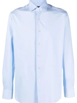 Xacus Camicia Celeste Uomo Colletto alla Francese