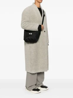 Y-3 Borsa Nero Uomo Stampa Logo